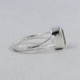 Natural Green Amethyst Silver Ring