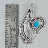 Natural Larimar Sterling Silver Pendant