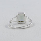 Natural Green Amethyst Silver Ring