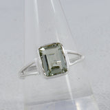 Natural Green Amethyst Silver Ring