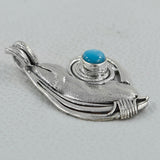 Natural Larimar Sterling Silver Pendant