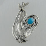 Natural Larimar Sterling Silver Pendant