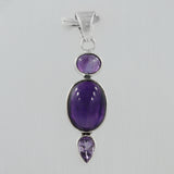 Cabochon Amethyst Gemstone Silver Pendant