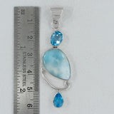 Larimar & Blue Topaz Silver Pendant