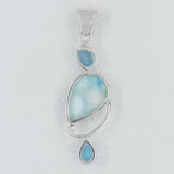 Larimar & Blue Topaz Silver Pendant