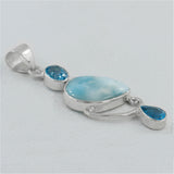 Larimar & Blue Topaz Silver Pendant