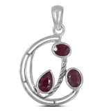 925 Sterling Silver Ruby Gemstone Pendant