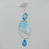 Larimar & Blue Topaz Silver Pendant