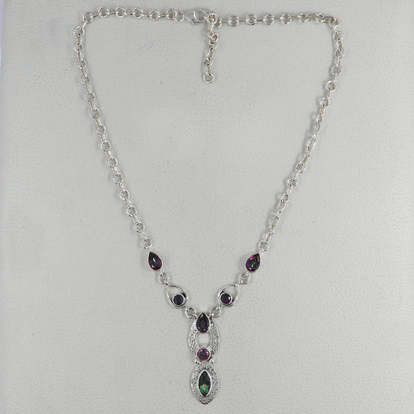 Mystic Quartz Silver Designer Necklace