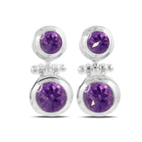 Amethyst Silver Earrings