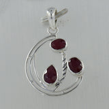 925 Sterling Silver Ruby Gemstone Pendant