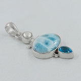 925 Sterling Silver Larimar Pendant