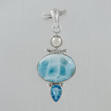 Larimar 925 Sterling Silver Pendant