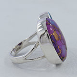 Purple Copper Turquoise Silver Ring