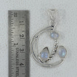 925 Silver Rainbow Moonstone Pendant