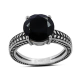 Black Onyx Silver Ring