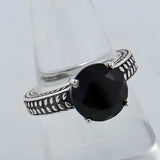 Black Onyx Silver Ring