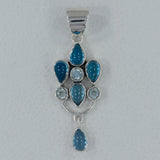 925 Silver Blue Topaz Pendant