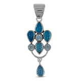 925 Silver Blue Topaz Pendant