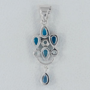 925 Sterling Silver Blue Topaz Pendants
