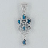 925 Silver Blue Topaz Pendant