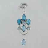 925 Silver Blue Topaz Pendant