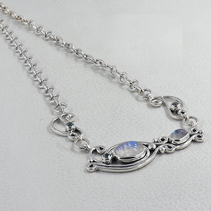 Rainbow Moonstone Necklace Jewelry