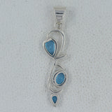 925 Sterling Silver Blue Topaz Pendant