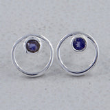 Moonstone Studs Silver Earring