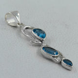 925 Sterling Silver Blue Topaz Pendant