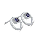 Moonstone Studs Silver Earring