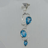 925 Sterling Silver Blue Topaz Pendant