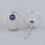 Moonstone Studs Silver Earring