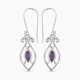 925 Sterling Silver Pendant Set Made with Amethyst Gemstone