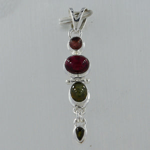 925 Silver Multi Tourmaline Pendants