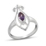 925 Sterling Silver Pendant Set Made with Amethyst Gemstone