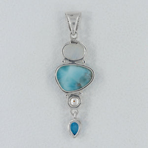 925 Sterling Silver Larimar Pendants