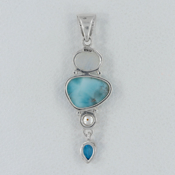 925 Sterling Silver Larimar Pendants
