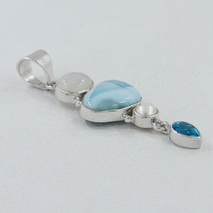 925 Sterling Silver Larimar Pendants