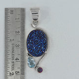 Titanium Druzy 925 Silver Pendant