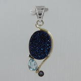 Titanium Druzy 925 Silver Pendant