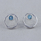 Moonstone Studs Silver Earring