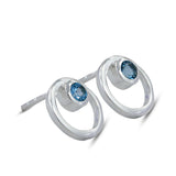 Moonstone Studs Silver Earring