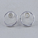 Moonstone Studs Silver Earring