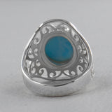 Natural Larimar Gemstone Sterling Silver Ring