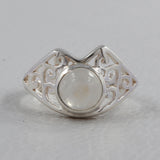 Rainbow Moonstone Silver Ring