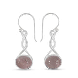 Rainbow Moonstone Silver Earrings