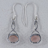 Rainbow Moonstone Silver Earrings