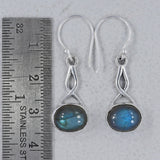 Rainbow Moonstone Silver Earrings