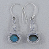 Rainbow Moonstone Silver Earrings